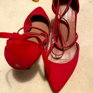 Red strappy heels perfect for prom